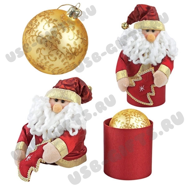 Золотой ёлочный шар «Новогоднее желание» в шкатулке Дед Мороз