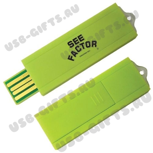 Зеленые флешки slim оптом под логотип Usb карты памяти