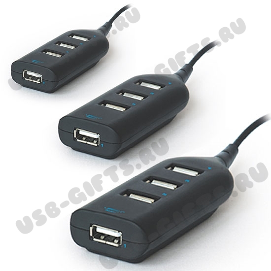 USB Hubs black USB 2.0 Хабы черные с логотипом