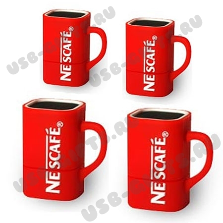 Флешка кружка кофе Nescafe с логотипом оригинальные флэш карты