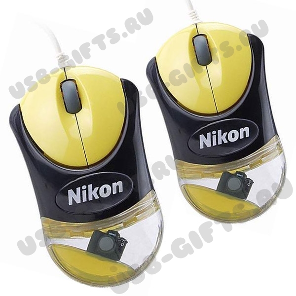 Рекламные Аква мыши с плавающими логотипами Nikon