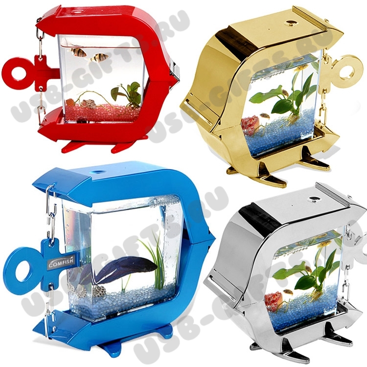 Сувенирные мини аквариумы с плавающими aqua элементами