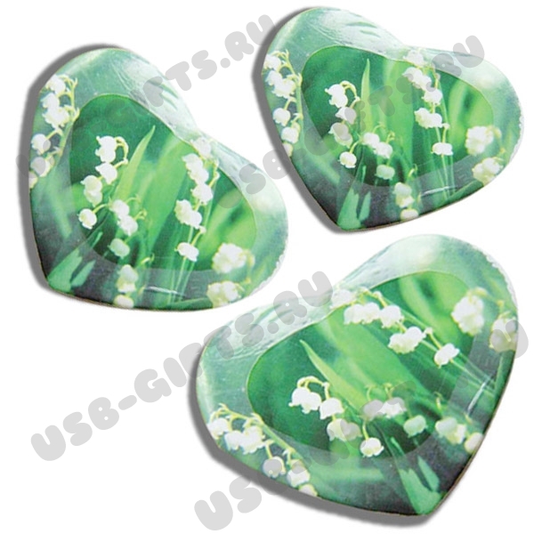 Прессованные полотенца «Сердце» зеленые с логотипом