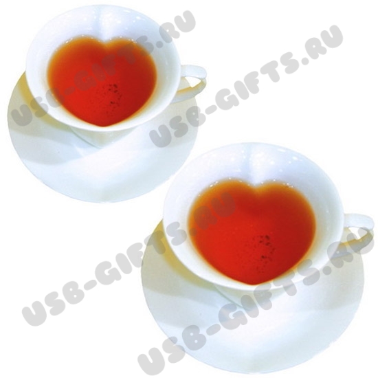 Чайная пара «Сердце» фарфор под логотип