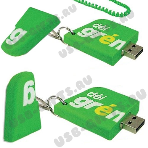 Зеленые флешки нестандартной формы с логотипом usb флэш карты
