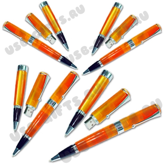 Оранжевые usb ручки флешки металл флэш ручки с лазерной указкой