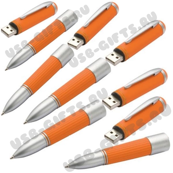 Оранжевые флэшки ручки usb металл, пластик под usb ручка под логотип