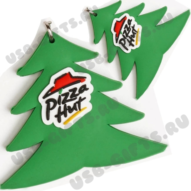 Pvc подвески пвх Елка с логотипом Pizza Hut из пвх с нанесением логотипа