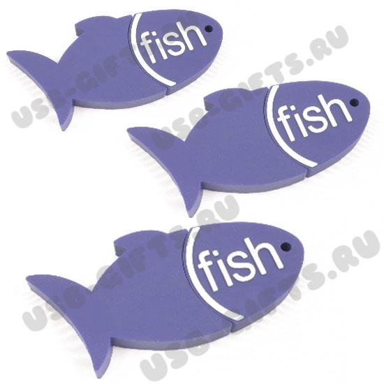 Флешки pvc «Рыба» оптом фиолетовые usb флэш накопители пвх