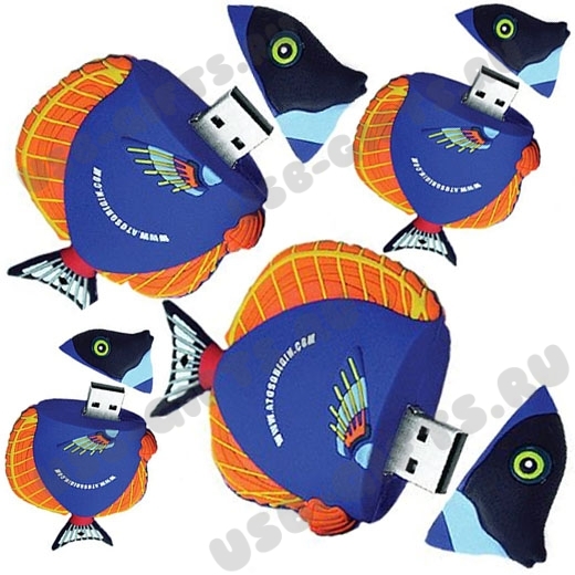 Pvc флеш карты «Морская рыбка» с символикой пвх сувенирные