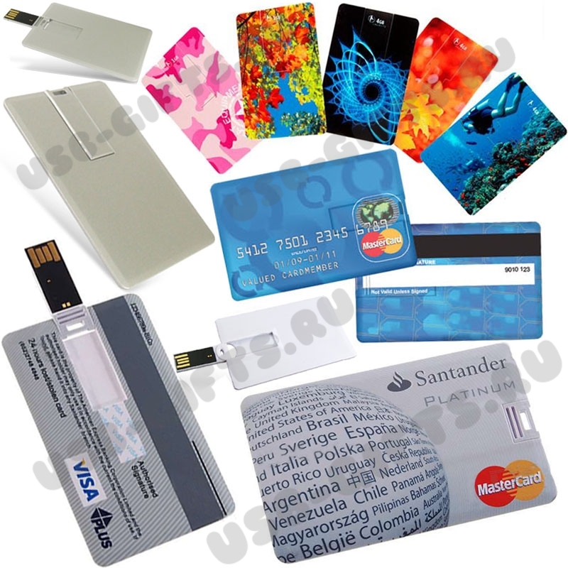 Флэшки кредитные карты usb под логотип флешки в форме визитных карт