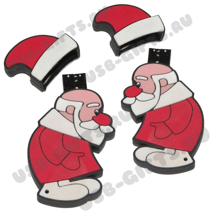 Флешки Дед Мороз с логотипом купить оптом со склада продажа цены недорого новогодняя флешка 