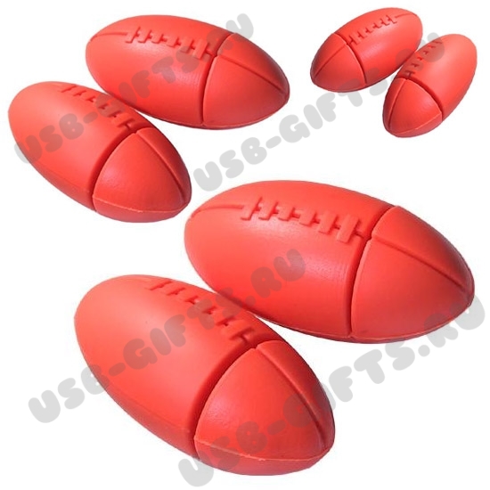 Usb флеш диски «Мяч регби» спортивные флешки красные под символику