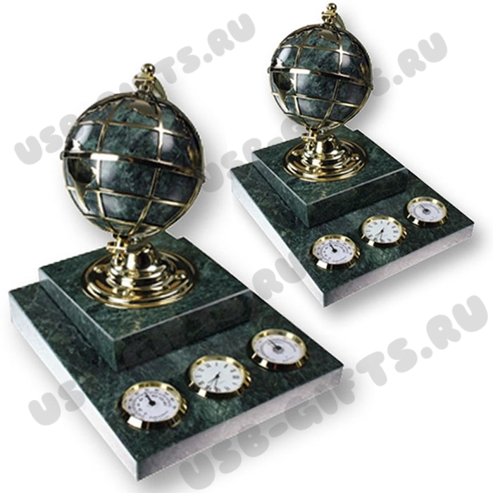 Сувенирные наборы настольные с глобусом, часами термометром и гигрометром