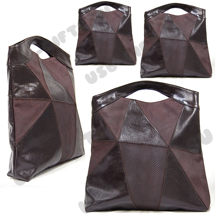 Женская коричневые сумки из натуральной кожи подарочные сумки оптом 
