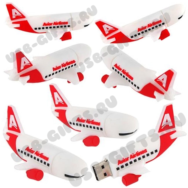 Usb флеш карты «Самолет» авиа флешки красно-белые с символикой