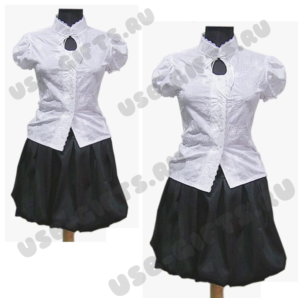 Школьная форма для девочек черная юбка и белая блузка