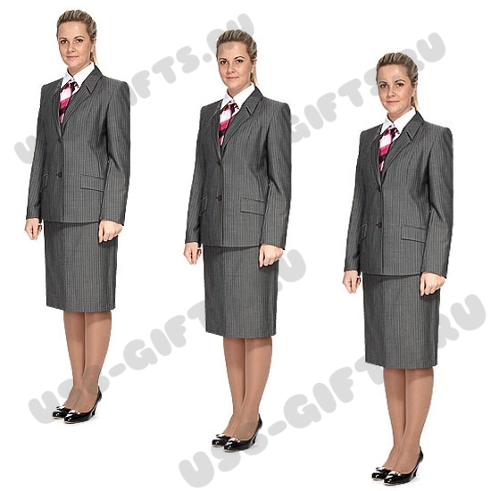 Костюм для работников служб организации пассажирских перевозок юбка, пиджак, рубашка, галстук