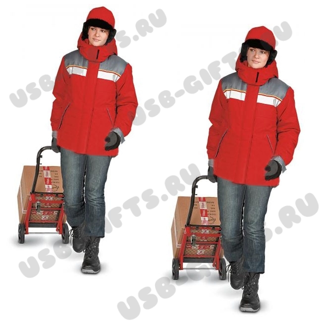 Женские зимние куртки утепленные красные под нанесение логотипа