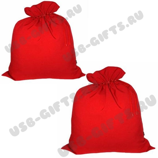 Красный новогодний мешок под нанесение логотипа