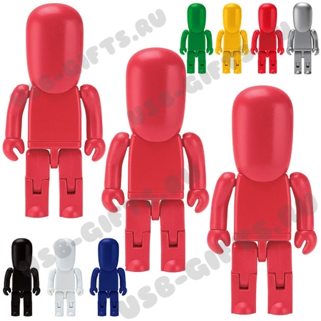 Красные флешки «Человечек» оригинальные флешки пластиковые под логотип