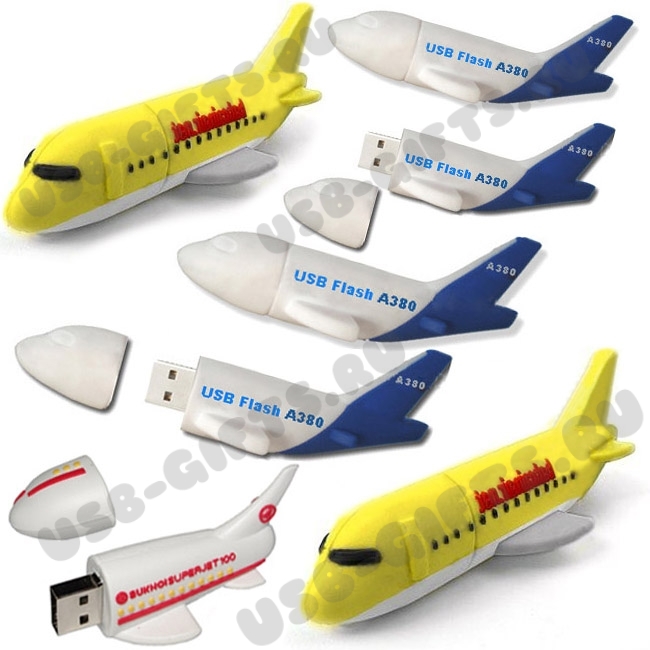 Оригинальные флешки «Самолет» usb флеш диски самолетики под логотип 