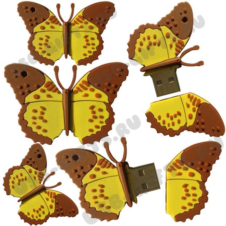 Флешки «Бабочка» с логотипом usb флэш накопители оригинального дизайна оптом