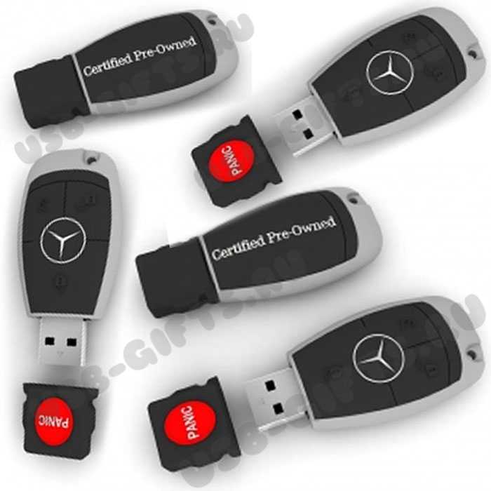Черные usb флеш карты «Ключ от автомобиля Мерседес» флэшки для авто дилеров