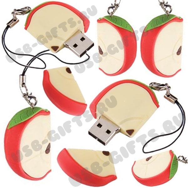 Красные флэшки «Яблоко» usb флеш накопители в виде фруктов под нанесение логотипа