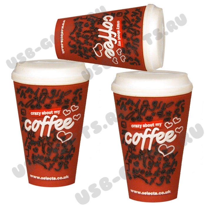 Usb флеш карты «Стаканчик с черным кофе» оптом под логотип кофейные флешки