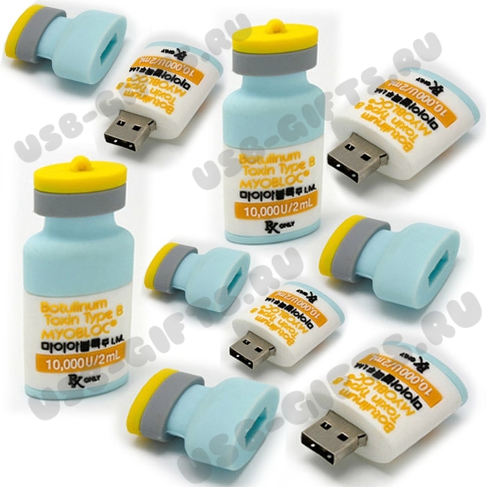 Usb flash диски по индивидуальному дизайну «Баночка с таблетками» медицинские флэшки под логотип