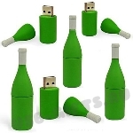 Зеленые флэшки «Бутылки» рекламные usb flash накопители с логотипом