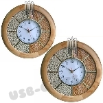 Деревянные круглые часы настенные со специями под логотип