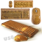 Деревянный набор: клавиатура и мышь с логотипом