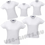 Белая женская футболка с логотипом корпоративный текстиль оптом 