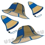 Соломенные шляпы с логотипом синяя шляпа оптом