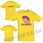 Желтые футболки 170гр. под нанесение логотипа