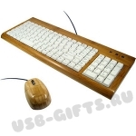 Деревянные проводные наборы: клавиатура+мышь оптом