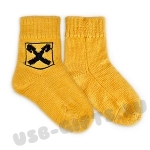 Желтые вязаные шерстяные носки с нанесением логотипа