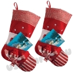 Красные новогодние носки для подарков с нанесением логотипа
