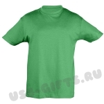 Детские футболки с логотипом продажа оптом, зеленые
