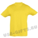 Детские футболки с логотипом продажа оптом, желтые