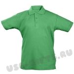 Детские рубашки поло под логотип продажа оптом, зеленые