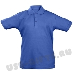 Детские рубашки поло под нанесение логотипа оптом, синие