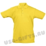Детские рубашки поло с нанесением логотипа, желтые