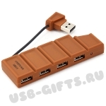Хаб 4 порта USB 2.0 «Шоколадная плитка» hub под нанесение символики