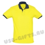 Рубашка поло желто-синяя под нанесение фирменной символики