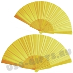 Желтый веер с логотипом со склада оптом