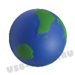 Антистрессы «Земной шар» с фирменной символикой антистрессболлы синие