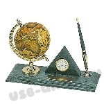 Набор настольный: глобус, часы, ручка